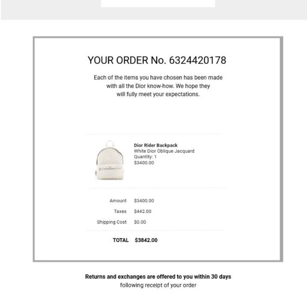 White Dior Rider Oblique Backpack - Picture 9 of 9